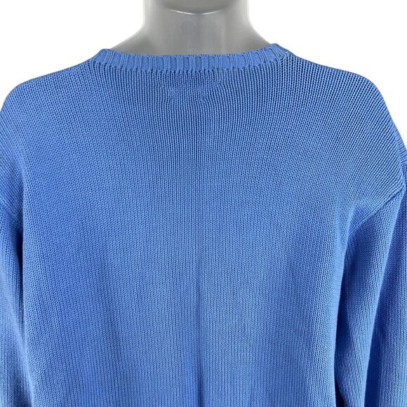Polo Ralph Lauren Men L Crewneck Knit Sweater Green Pony Royal Blue Quiet Luxury - Picture 8 of 16